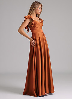 Azazie Leilani Brautjungfernkleider A-Linie Gestreift Stretch-Satin Kleid Kanel image6