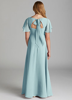 Azazie Kimber Junior Sea Glass A-Line Pleated Chiffon Dress image2