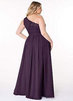 Azazie Demi Bridesmaid Dresses Plum A-Line One Shoulder Chiffon Dress image14