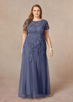 Azazie Laurie Mother of the Bride Dresses Stormy Mermaid Scoop Sequins Tulle Dress image8