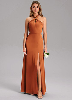 Azazie Tracie Brautjungfernkleider A-Linie Seitliche Cut-Outs Stretch-Satin Kleid Kanel image3