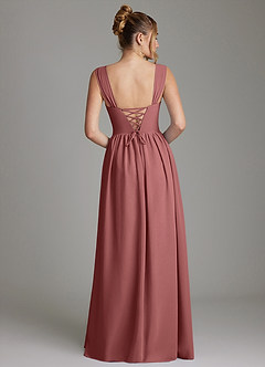 Azazie Caterina Brautjungfernkleider A-Linie Korsett Chiffon Kleid Amethyst image6