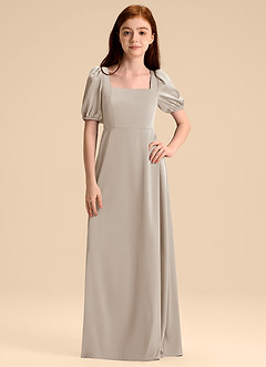 Azazie Briar Junior Frost A-Line Bow Stretch Satin Dress image6