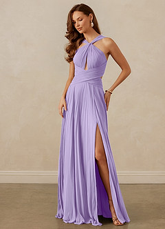 Christian Siriano Bridal for Azazie 1009 Bridesmaid Dresses Lilac A-Line Pleated Chiffon Dress image8
