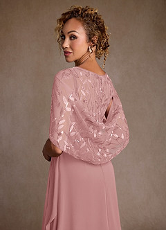 Azazie Beckley Mother of the Bride Dresses Dusty Rose A-Line Lace Chiffon Dress image6