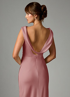 Azazie Kieryn 신부 들러리 드레스 인어 주름진 스트레치 새틴 발목 길이 드레스 image2