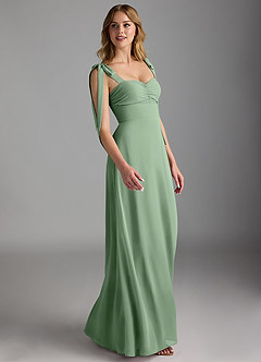 Azazie Lizet Bridesmaid Dresses Matcha A-Line Sweetheart Neckline Chiffon Dress image3