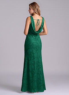 Azazie Rylina Kleider zum Anprobieren zu Hause Meerjungfrau-Linie Blumen-Burnout Kleid Smaragd image3