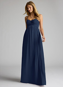 Azazie Llana Maternity Bridesmaid Dresses A-Line Chiffon Floor-Length Dress image3