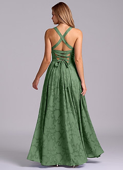 Azazie Francis Robes de demoiselle d'honneur Robe Trapèze en Blumen-Burnout Corset Eucalyptus image6