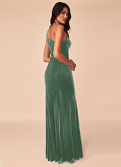 Azazie Kala Bridesmaid Dresses Eucalyptus A-Line One Shoulder Velvet Dress image4