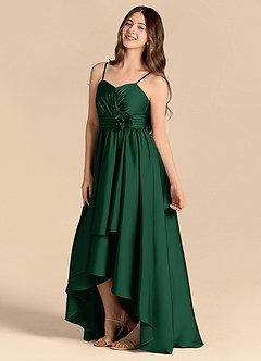 Azazie Catalina Junior Klä av A-Line i Stretch Satin Älskling Halsringning image7