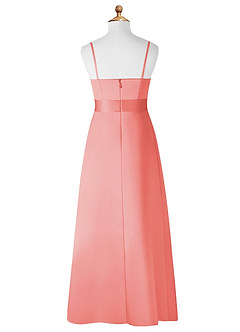 Azazie Anina Junior Robe Trapèze en Mat Satiné Arc Corail image8