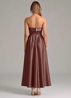 Azazie Lucienne Suknie dla druhen Linia A Pofałdowany Satyna elastyczna Długość kostki Sukienka image6