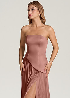 Azazie Tierney Brautjungfernkleider Wandelbar A-Linie Schulterfrei Chiffon Kleid Zedernrose image2