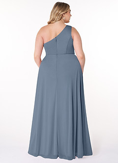 Azazie Brooke Bridesmaid Dresses A-Line One Shoulder Mesh Floor-Length Dress image9