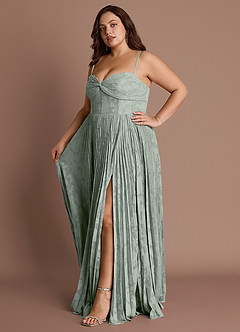 Akiko Pistachio Pleated Maxi Dress image9