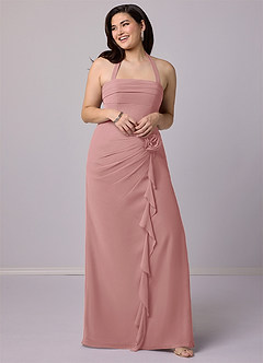 Barbie ♥ Azazie Jurken voor bruidsmeisjes Converteerbaar Jurk van Chiffon met Kolom Strapless Stoffige Roos image11