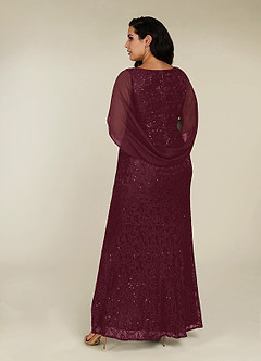 Azazie Lulu Mother of the Bride Dresses Cabernet Mermaid V-Neck Sequins Chiffon Dress image7