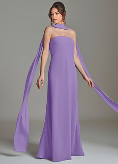 Azazie Ilana Brudepigekjoler En streg Stropløs Chiffon Gulv-længde Kjole image5