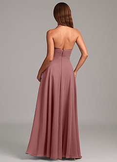 Azazie Elizabeth Bridesmaid Dresses Desert Rose A-Line Pleated Chiffon Dress image2