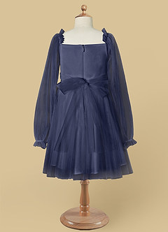 Azazie Aya Abiti da Ragazza di Fiori Abito A-Line in Tulle Con Maniche Stormy image7