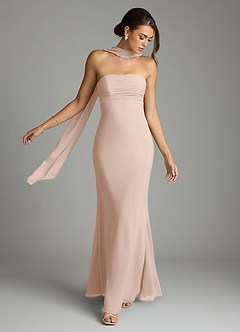 Azazie Saylor Bridesmaid Dresses English Rose Mermaid Strapless Chiffon Dress image7