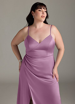 Azazie Marchella Brautjungfernkleider A-Linie Korsett Stretch-Satin Kleid Blauregen image11