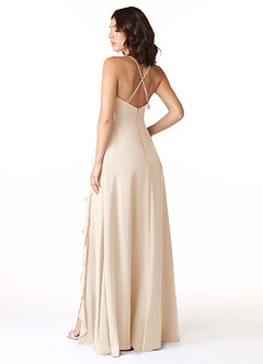 Azazie Tarni Bridesmaid Dresses White Alabaster A-Line Chiffon Dress image2