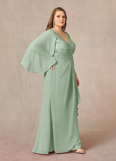 Azazie Perry Vestidos para mãe da noiva Vestir Agave de Chiffon de sereia com Renda image10