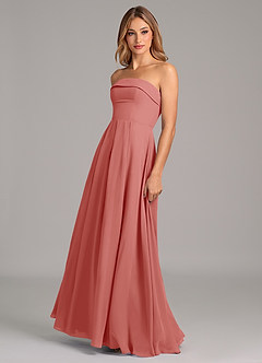 Azazie Lucienne Bridesmaid Dresses Antique Rose A-Line Strapless Chiffon Convertible Dress image5