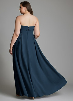 Azazie Lucienne Bridesmaid Dresses Dark Navy A-Line Strapless Chiffon Convertible Dress image9