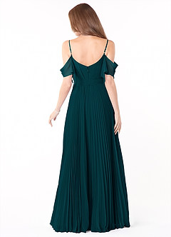 Azazie Lyney Jurken voor bruidsmeisjes Jurk van Chiffon met A-Lijn Off the Shoulder Pijnboom image2