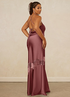 Christian Siriano Bridal for Azazie 1012 Bridesmaid Dresses Amethyst Sheath Lace Stretch Satin Dress image14