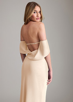 Azazie Lusinda Bridesmaid Dresses White Alabaster Mermaid Off the Shoulder Chiffon Convertible Dress image3