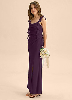 Azazie Jessamine Junior Peacock Mermaid Sweetheart Neckline Chiffon Dress image5