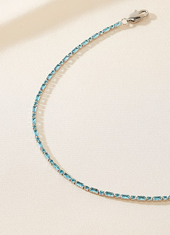 front Blaues Choker mit gemischten Steinen