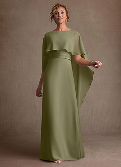 Azazie Marilla Mother of the Bride Dresses Pistachio A-Line Pleated Chiffon Dress image1