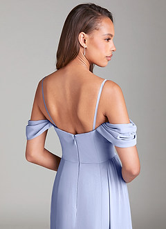 Azazie Amyra Bridesmaid Dresses Ice Sheath Off the Shoulder Chiffon Convertible Dress image8