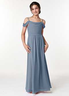 Azazie Alivia Junior Twilight A-Line Off the Shoulder Chiffon Dress image4