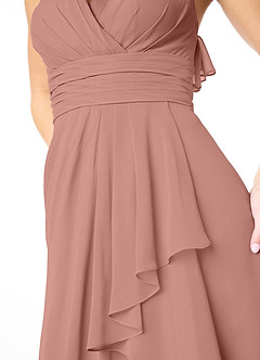 Azazie Aviv Bridesmaid Dresses Cedar Rose A-Line Pleated Chiffon Dress image4