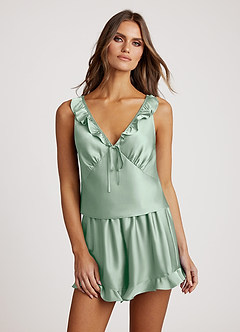 front Pigiama in raso con volant