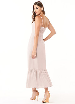 Azazie Justina Final Sale Rose Petal A-Line Sweetheart Neckline Chiffon Dress image4