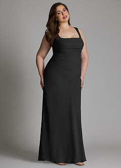 Azazie Agustina Bridesmaid Dresses Black Mermaid Corset Chiffon Dress image14