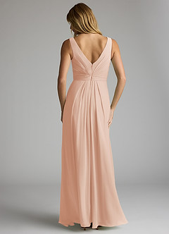 Azazie Gina Bridesmaid Dresses English Rose A-Line V-Neck Pleated Chiffon Dress image5