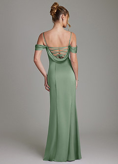 Azazie Nira Suknie dla druhen Syrena Gorset Satyna elastyczna Do ziemi Sukienka image8