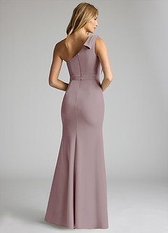 Azazie Rinna Bridesmaid Dresses Vintage Mauve Mermaid One Shoulder Stretch Crepe Dress image2