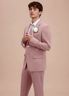 front Ethan Dusty Rose Refined Weave Suit Jacket