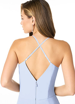 Azazie Carolina Bridesmaid Dresses Ice Mermaid Ruched Chiffon Dress image5