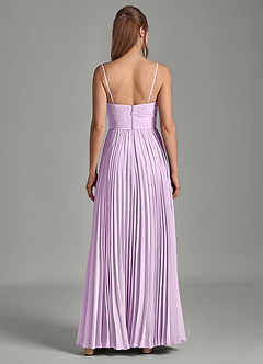 Azazie Chiana Abiti da Damigella Abito A-Line in Chiffon Senza Cinturino Lilla Glassato image6